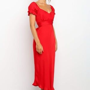 Petal and Pup Oralie Elegant Red Midi Dress